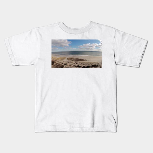 Ocean City NJ Beach Kids T-Shirt by PugDronePhotos